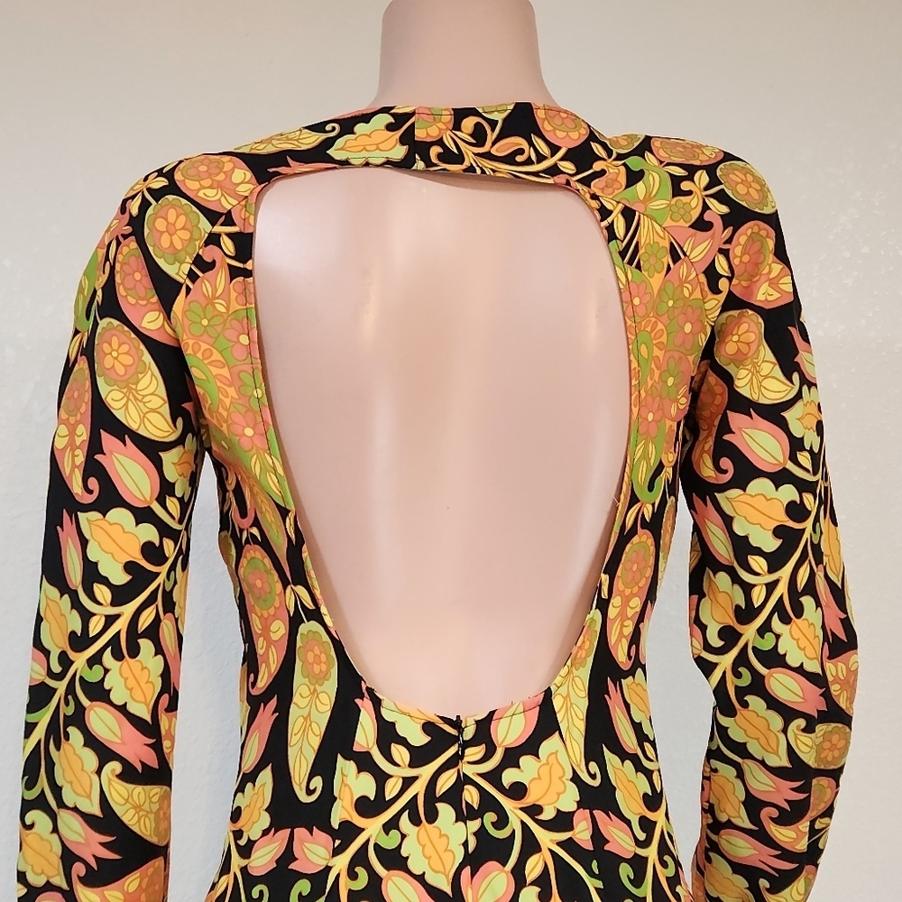 ZARA Women’s Long Sleeve Printed Multicolor Boho Mini Dress Sz S - Picture 6 of 10